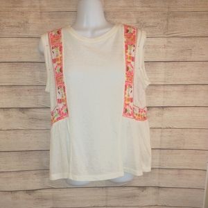 Free People T-shirt with neon embroidery!